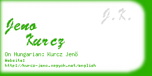 jeno kurcz business card
